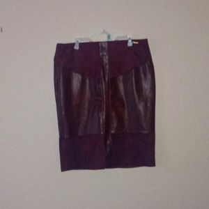 Marc New York faux suede and snake leather skirt